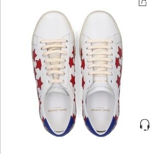 Ysl red white and blue star sneakers